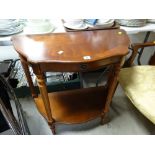 A reproduction two-tier side table & four reproduction chairs