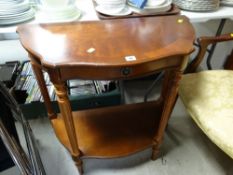 A reproduction two-tier side table & four reproduction chairs