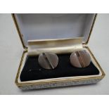 A cased set of German silver cufflinks