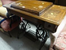 A vintage Singer treadle sewing machine