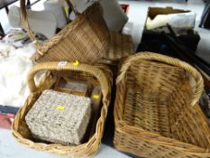 A parcel of wicker baskets etc