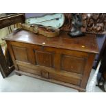 A nineteenth century inlaid oak blanket chest