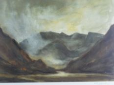 SIR KYFFIN WILLIAMS RA coloured limited edition (60/150) print - stormy Nant Ffrancon, signed in