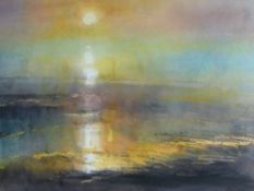 WILLIAM SELWYN watercolour - sunset near Caernarfon, signed, 40 x 56cms