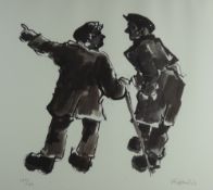 SIR KYFFIN WILLIAMS RA colourwash limited edition (150/150) print - two farmers in conversation,