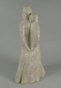 GWENDOLINE DAVIES stone carving - the couple, 33cms high