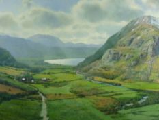 PHILLIP STANTON oil on canvas - Nant Gwynant Valley after rain, signed, 50 x 84cms