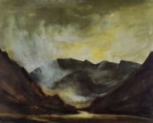 SIR KYFFIN WILLIAMS RA limited edition (141/150) coloured print - stormy Nant Ffrancon valley,