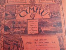 OWEN M EDWARDS a folio parcel of 'Cymru, 1893-1900', and two later editions