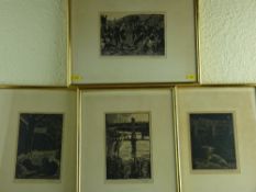 CHARLES FREDERICK TUNNICLIFFE four woodcut prints for Tarka the Otter - each signed in full and with