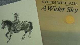 SIR KYFFIN WILLIAMS RA - 'A Wider Sky' with dustcover, signed by the author and with an invitation
