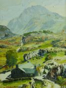 J GLYN ROBERTS oil on board - Snowdonia farmstead, signed and entitled verso 'Blaen Nant, Nant