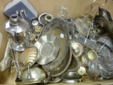 Box of mixed electroplate and similar items