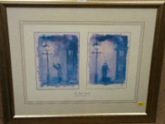 C M JONES signed prints - 'The Lamplighters', signed in pencil