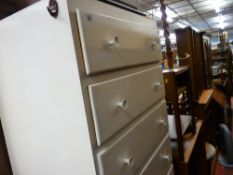 White painted chest of six drawers