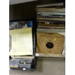 Two boxes of various music, vinyl, CDs etc