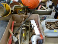 Large quantity in several boxes of garage accessories and tools