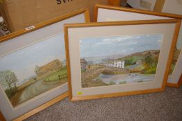 Three framed watercolours by H RYLAND