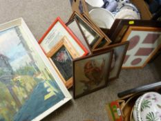 Parcel of mixed paintings, prints etc