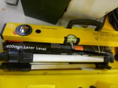 B & Q cased 400mm laser level with tripod stand