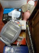 Parcel of boxed and other household electrics including convector heaters, table lamps, food