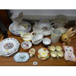 Large parcel of mixed china including commemorative ware, Sylvac rabbit etc