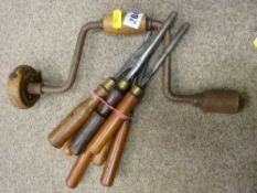Vintage carpenter's chisels and other tools
