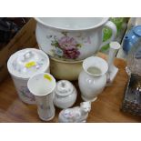 Doulton chamber pot and another and items of Aynsley china