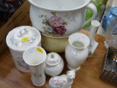 Doulton chamber pot and another and items of Aynsley china