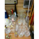 Parcel of mixed glassware - drinking, serving tazzas etc