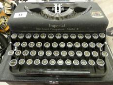 Cased Imperial 'The Good Companion, Model T' typewriter