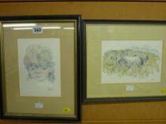 SIR KYFFIN WILLIAMS RA two prints, initialled