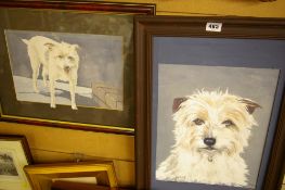 Two paintings of 'Scruff', one signed J RINN