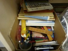 Box of home stationery and similar items