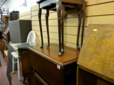 Polished tea trolley and two occasional tables