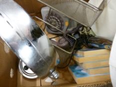 Box of mixed contents including vintage telephone etc