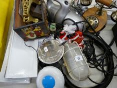 Mixed parcel of items including lighting, vintage telephones, portable vacuum cleaner etc E/T