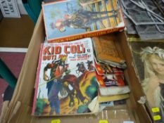 Quantity of children's games and comics including 'Dick Turpin' shooting game, issues of 'Sexton