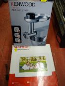 Boxed Kenwood food mixer and a Matsui digital photo frame E/T