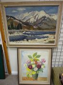 ROSE K HUGHES-JONES framed oil on board - still life, initialled and a framed oil on board -