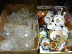 Box with large quantity of china and pottery and a box of glassware