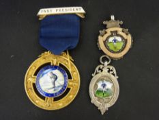 Three silver sporting medallions