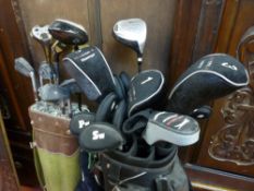 Slazenger golf bag with good Slazenger golf clubs and another golf bag and contents