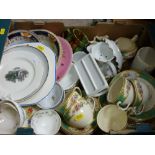Box of mixed teaware, other china ware etc