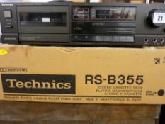 Boxed Technics stereo cassette deck, model RS-B355 E/T