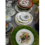 Quantity of commemorative china, Masons Mandalay, ribbon plates etc