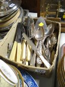 A box of loose cutlery