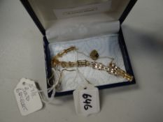 A small 9ct yellow gold bracelet & another, 3.6grms
