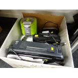 A box of small electricals including coffee machine E/T