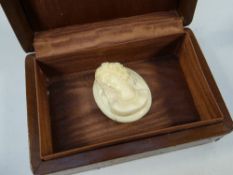 A nineteenth century (possibly French) carved ivory cameo brooch (damage)
